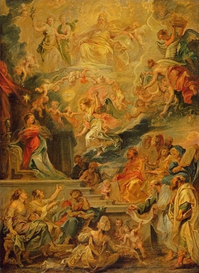 De incarnatie als vervulling van alle profetieën, ca. 1628-29 door Peter Paul Rubens